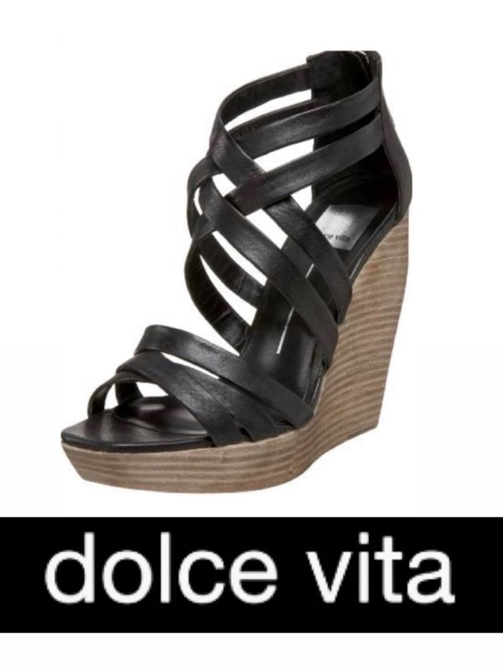 DOLCE VITA Hayden Black Wedge Sandals